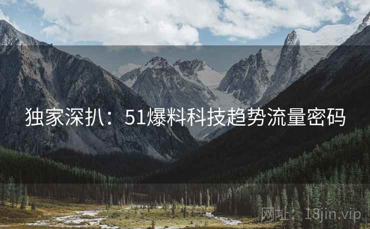 独家深扒：51爆料科技趋势流量密码