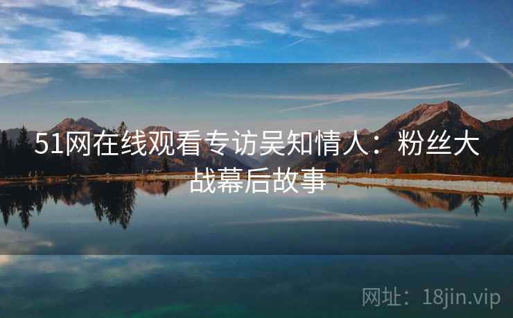 51网在线观看专访吴知情人：粉丝大战幕后故事